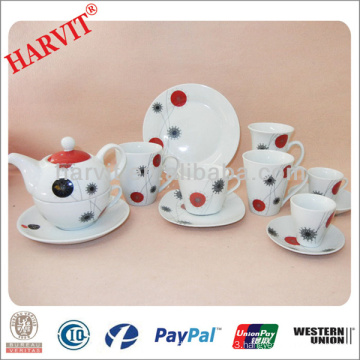 Elegant Ceramic Porcelain Breakfast Sets / Breakfast Table Set / High Tea Dishes Coffee Cups Saucers Trays Sets